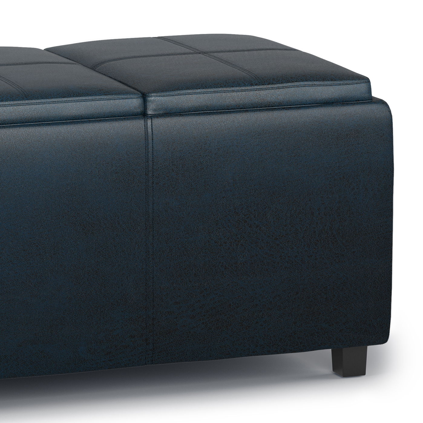 Avalon - Storage Ottoman - Distressed Dark Blue