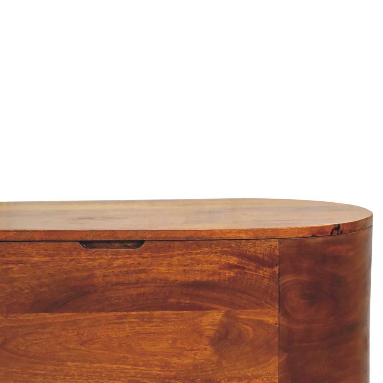 Rounded Lid Up Blanket Box - Chestnut