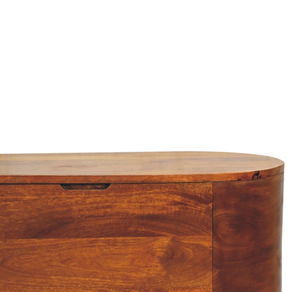 Rounded Lid Up Blanket Box - Chestnut