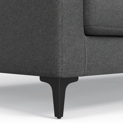 Ava - Mid Century Sofa With Ottoman Set - Dark Gray