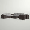 8 Person Outdoor Seating Group Elegant And Comfortable Conversation Set For Patios, Decks, Backyards - Espresso / Gray
