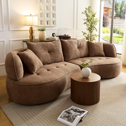 Modular Sofa, Durable Fabric, Solid Wood Frame, High Density Sponge Padding, Seating For 4 - Camel
