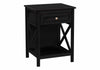 Accent End Table, 2 Tier, Storage Drawer, Transitional - Black