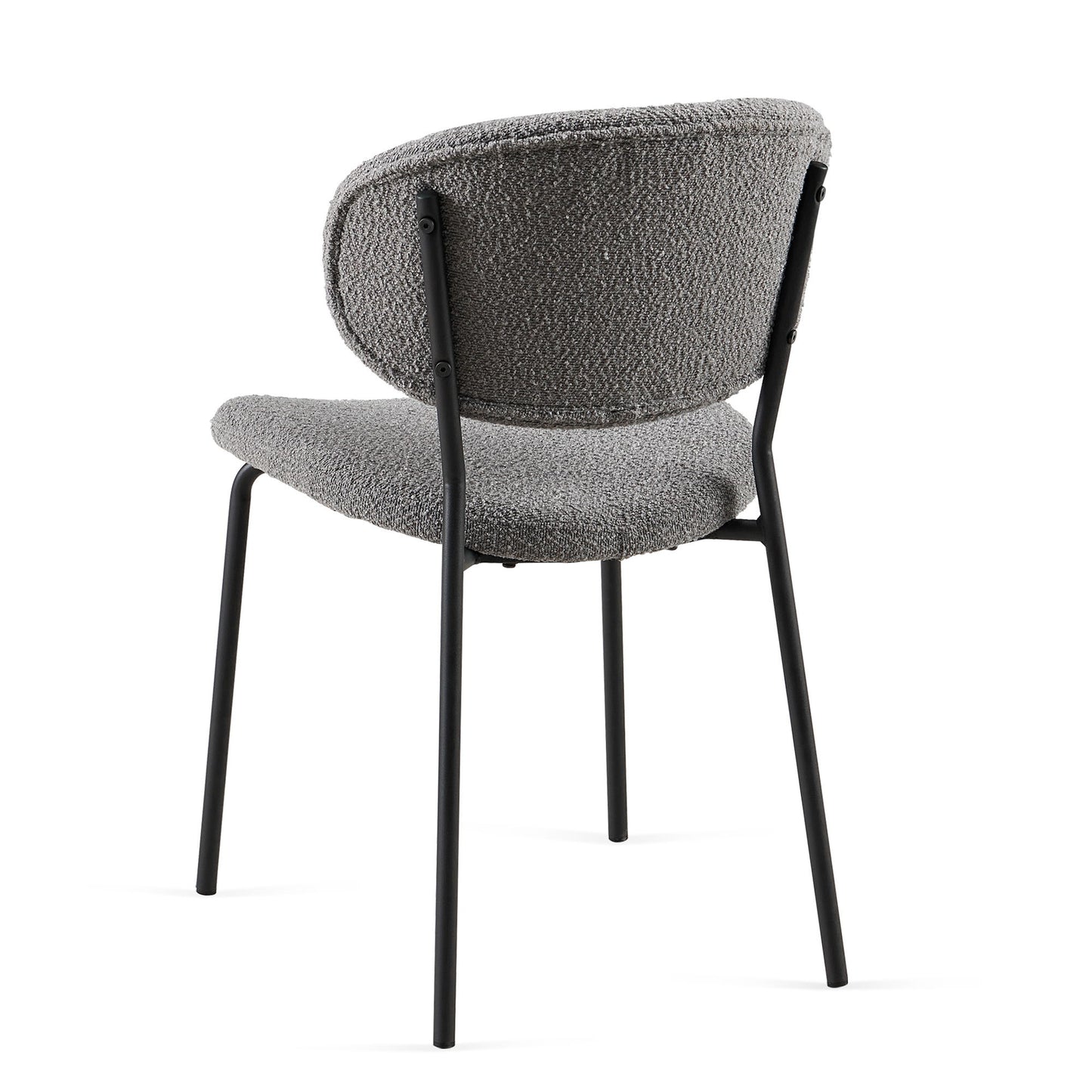 Boucle Dining Chairs, Dining Chairs With Metal Legs For Dining Room, Kitchen, Living Room (Set of 2) - Gray