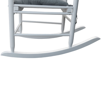 Wooden Porch Rocker Chair, Without Mat - White