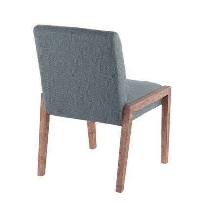 Carmen - Contemporary Chair (Set of 2) - White Washed / Teal