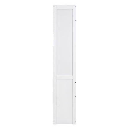 Full Size Murphy Wall Bed With Shelves - White
