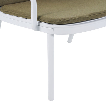 Luna - Outdoor Patio Loveseat - White / Green