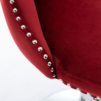Swivel Velvet Barstools Adjusatble Seat Height From 25-33", Chrome Base Bar Stools With Backs Comfortable Tufted For Home Pub And Kitchen Island, 1712Wr (Set of 2) - Wine Red / Burgundy