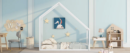 Twin Size Playhouse Design Bed - White