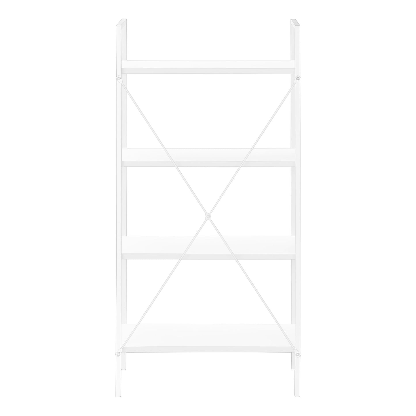 Bookshelf, Bookcase, 4 Tier, Office, Bedroom, Contemporary, Modern - White