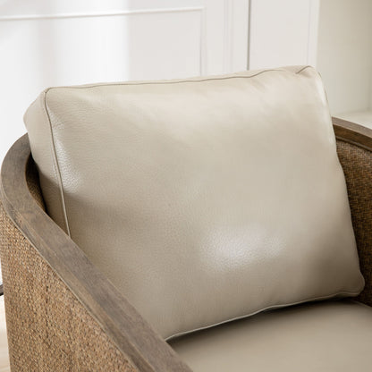 Swivel Barrel Chair, Comfy Round Accent Sofa Chair, 360 Degree Swivel - Oyster Gray