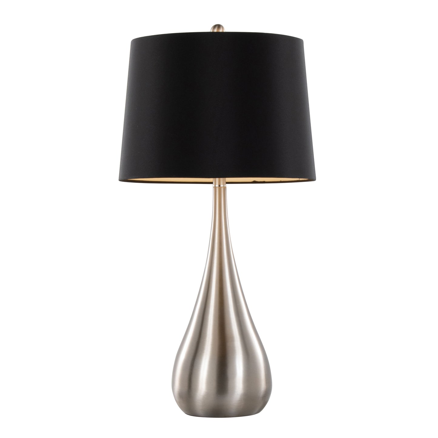 Pebble - Contemporary Table Lamp (Set of 2) - Nickel / Black