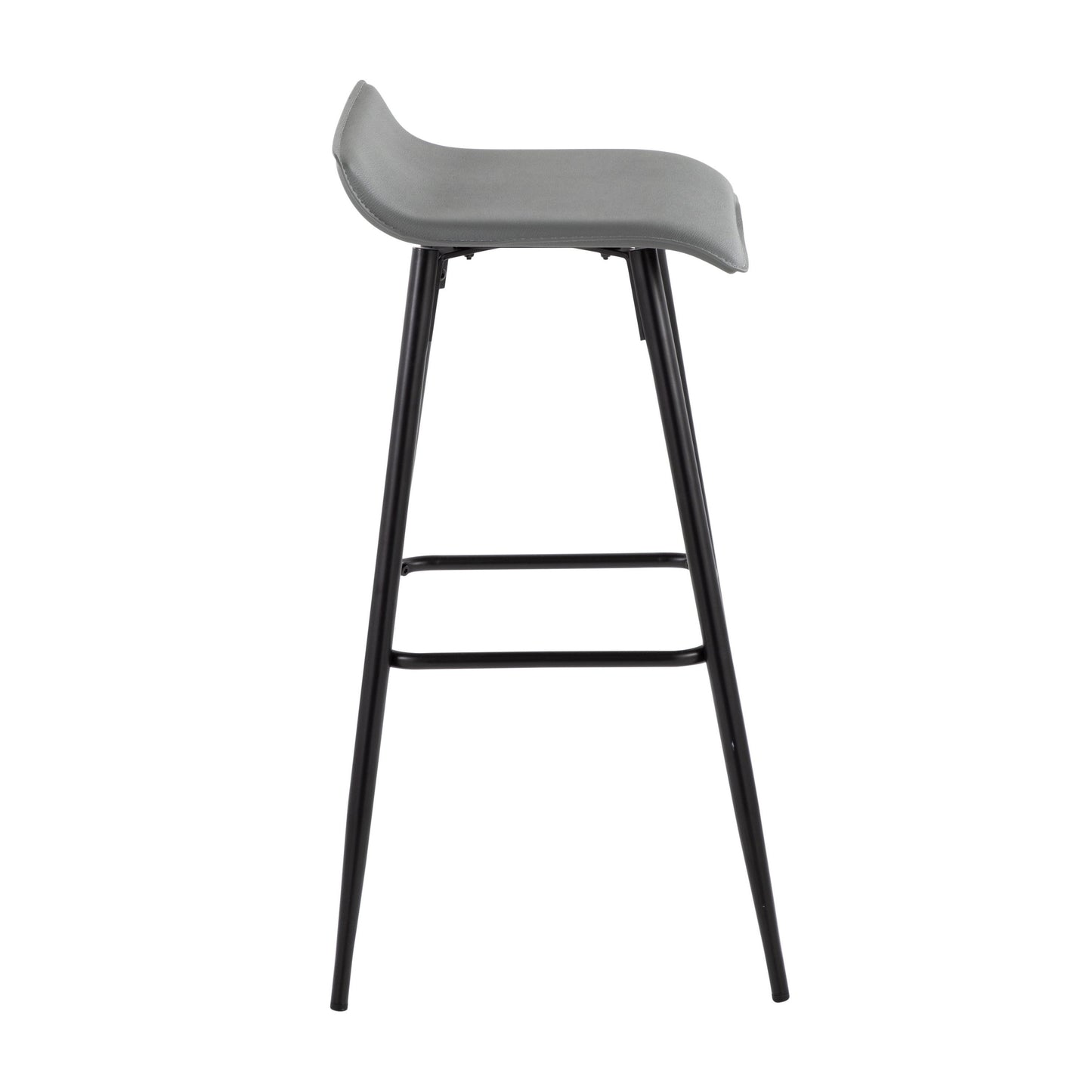Ale - Contemporary Fixed Height Bar Stool (Set of 2) - Gray / Black