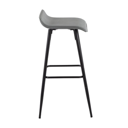 Ale - Contemporary Fixed Height Bar Stool (Set of 2) - Gray / Black
