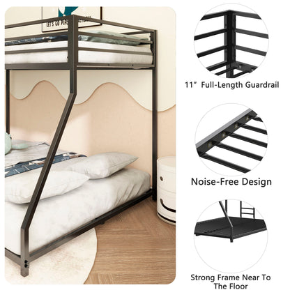Adam - Twin Over Full Metal Bunk Bed - Black Metal