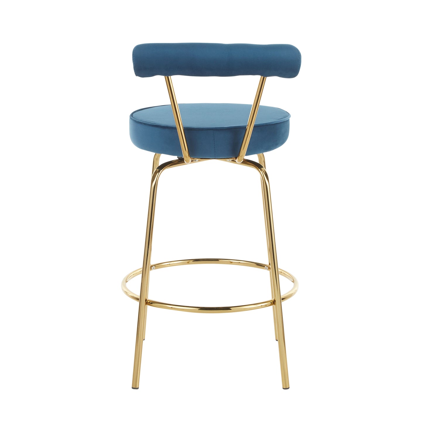 Rhonda - Glam Counter Stool (Set of 2) - Gold / Blue
