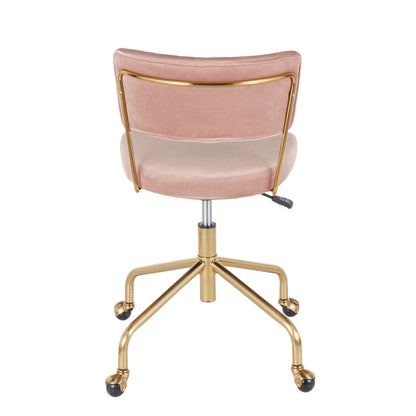 Tania - Contemporary Task Chair - Gold / Pink