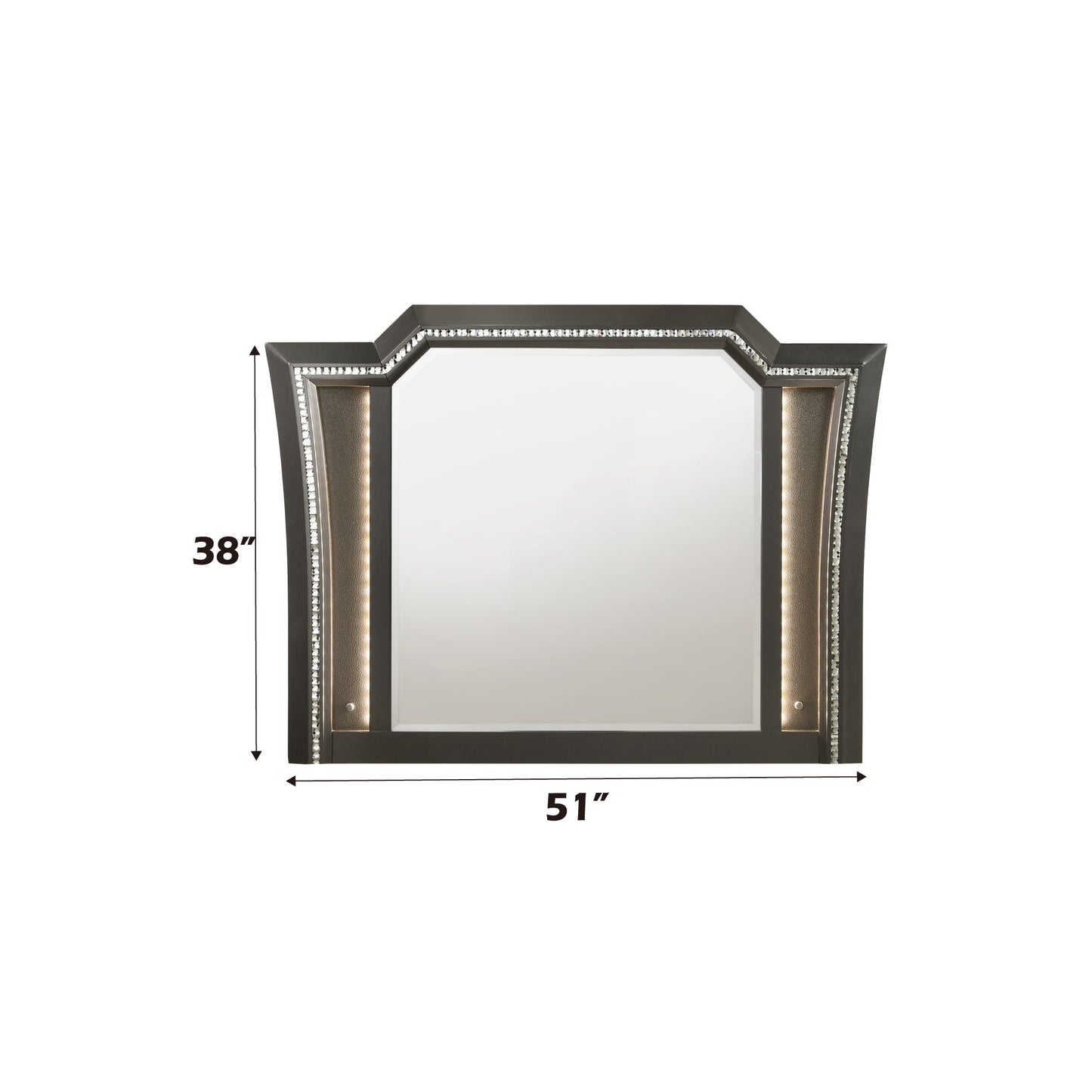 Kaitlyn - Mirror With LED - Silver Gray