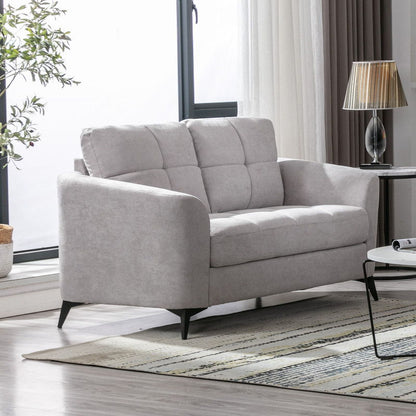 Callie - Woven Fabric Loveseat - Light Gray
