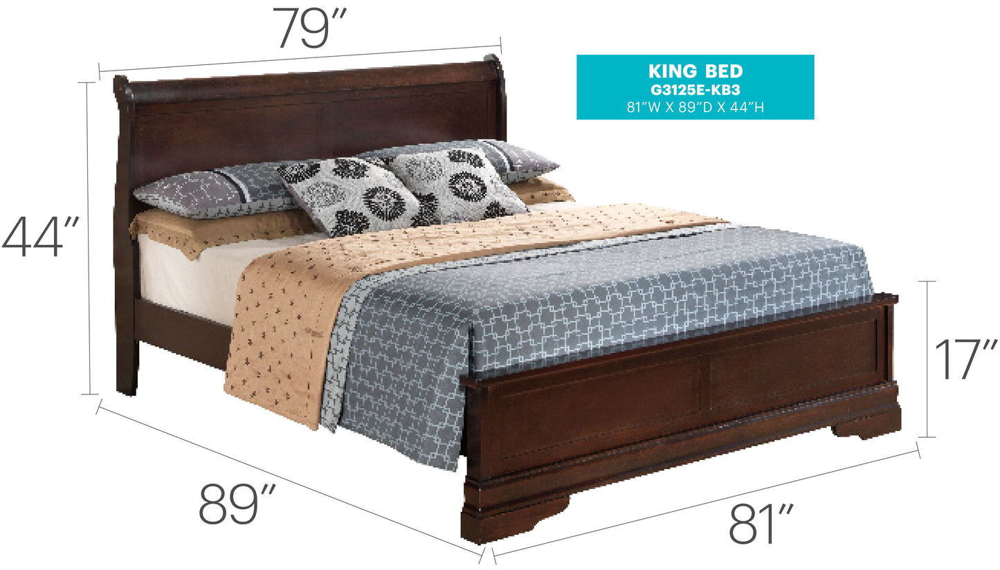 King Bed Elegant Traditional - Cappuccino
