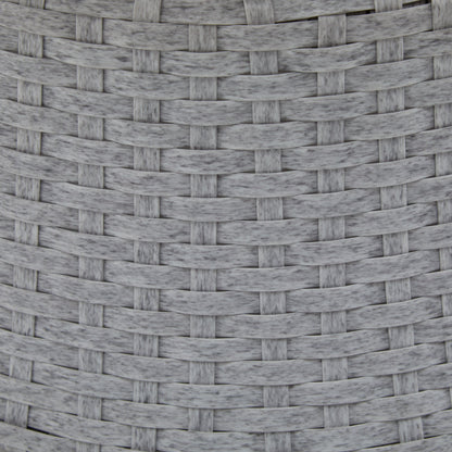Modern Silver Swivel Wicker Lounge Chair With Xianrattan And Iron Frame, Stylish Round Design - Silver Gray