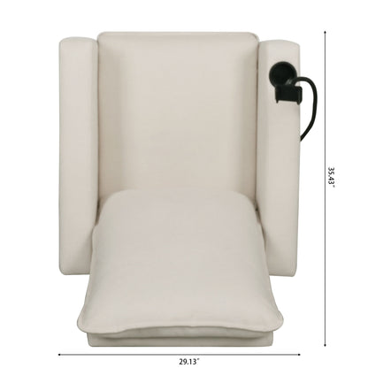 Recliner Chairs For Adults, Adjustable Recliner Sofa With Mobile Phone Holder & Cup Holder, Modern Reclining Chairs Fabric Push Back Recliner Chairs For Living Room, Bedroom - Beige