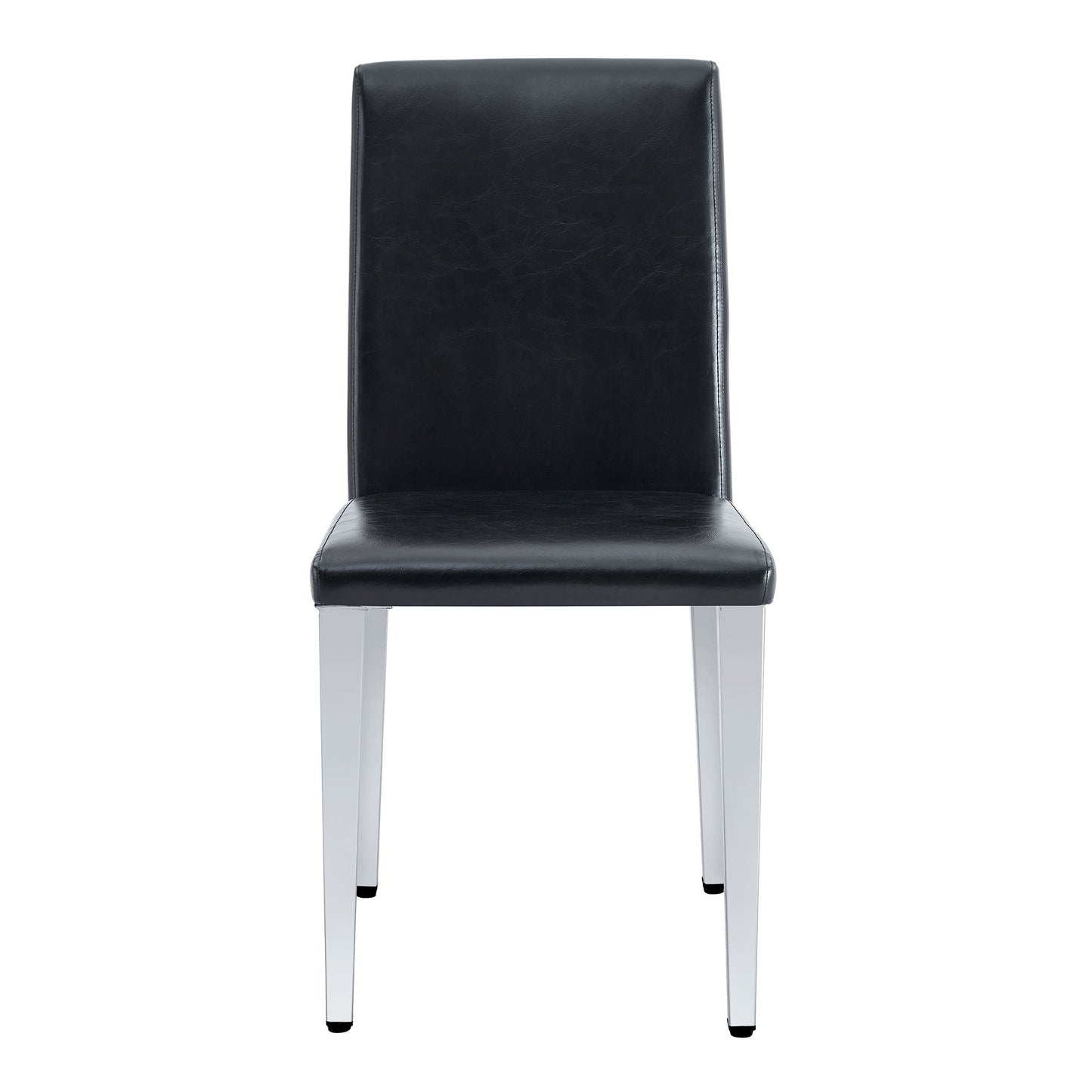 (Set of 2) Backrest Chairs With Metal Legs, They Are Ideally Suited For Minimalist And Contemporary Home Styles - Black / Silver