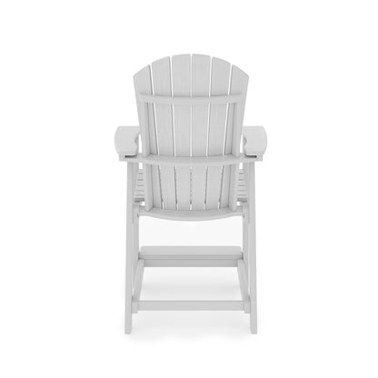 Adirondack Style Counter Chair Stylish HDPE Poly Lumber For Dining, Patio, And Garden Comfort - Dark Gray