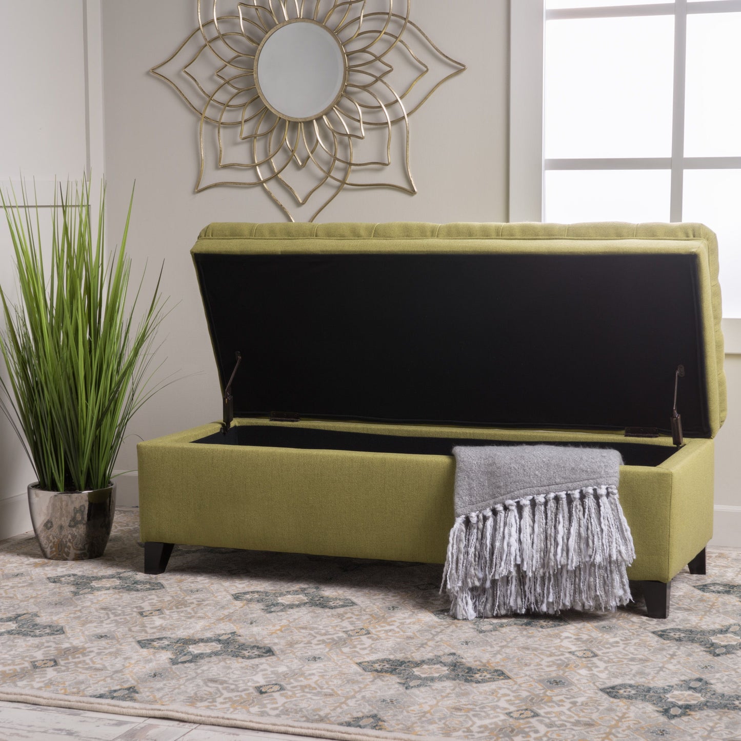 Juliana - Storage Ottoman With Extra Seating - Green