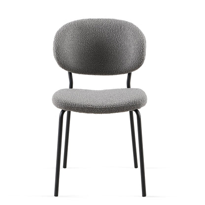 Boucle Dining Chairs, Dining Chairs With Metal Legs For Dining Room, Kitchen, Living Room (Set of 2) - Gray