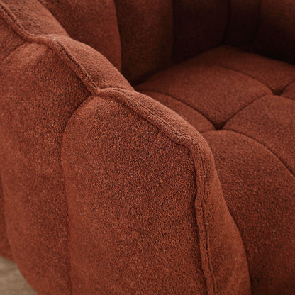Soft Bean Bag Chair With High Resilient Foam (Chips) - Red / Brown