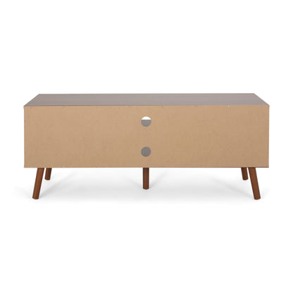 TV Stand With Shelves And Splayed Legs - White / Walnut