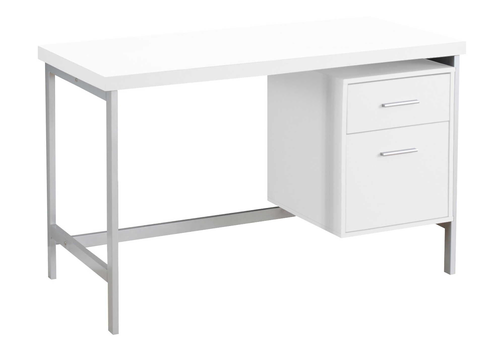 Computer Desk For Home Office, Laptop, Left Right Set - Up, Storage Drawers, Contemporary And Modern - White