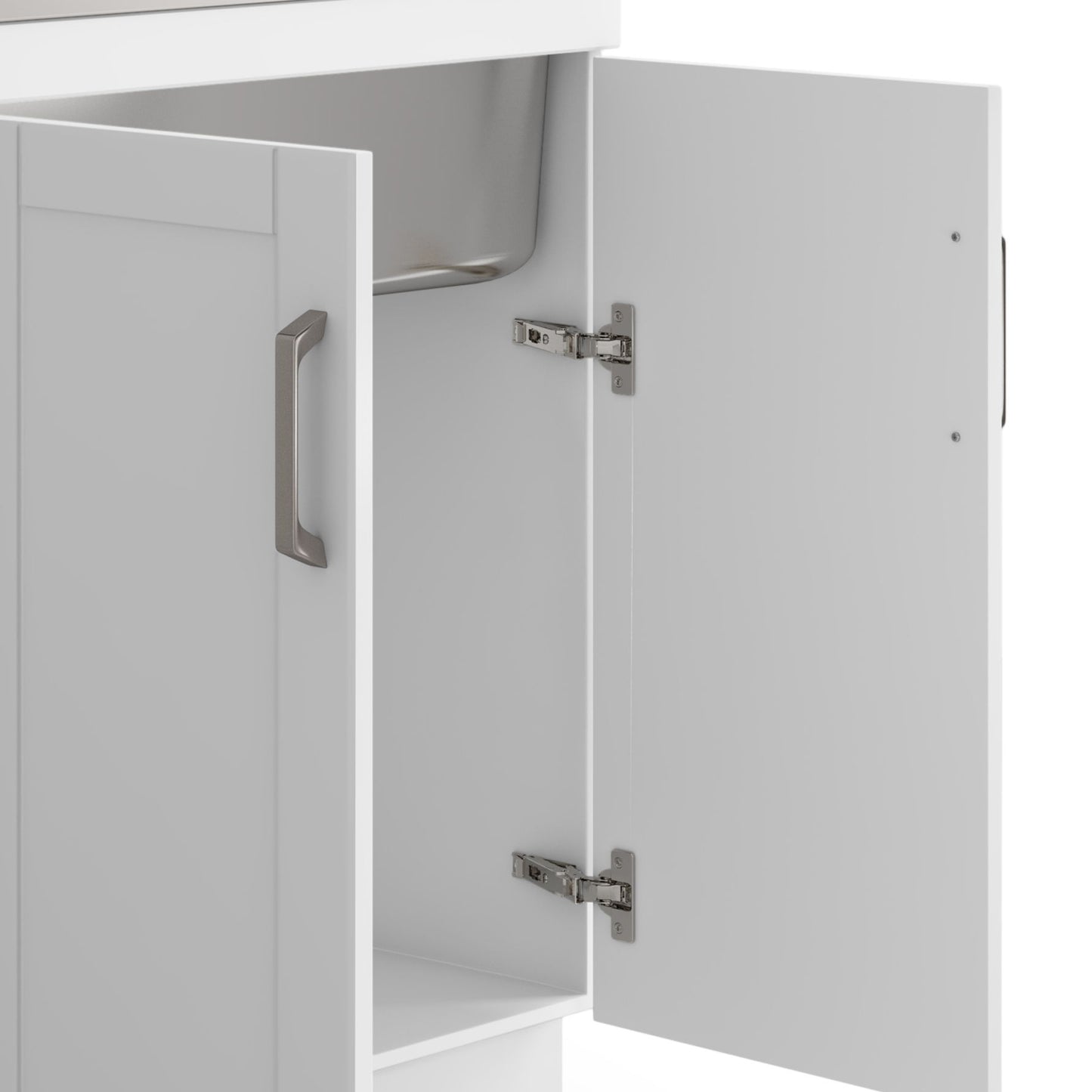 Kyle - Laundry Cabinet &Faucet And Stainless Steel Sink - White