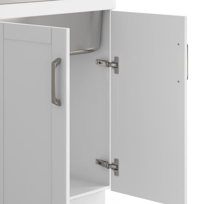Kyle - Laundry Cabinet &Faucet And Stainless Steel Sink - White