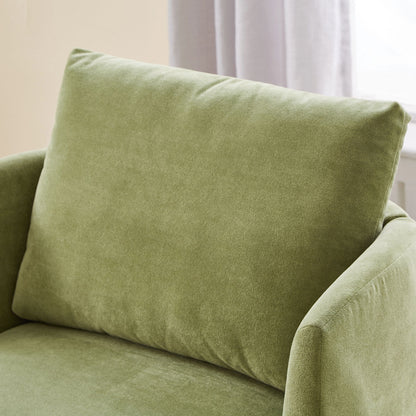360ÔøΩÔøΩ Swivel Chair, Accent Barrel Armchair, Upholstered With Curved Design - Green