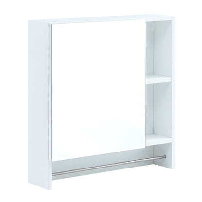 Wall Mounted Bathroom Storage Cabinet With Mirror Door, Medicine Cabinet, Over The Toilet Storage Cabinet With Shelves And Towel Rack - White