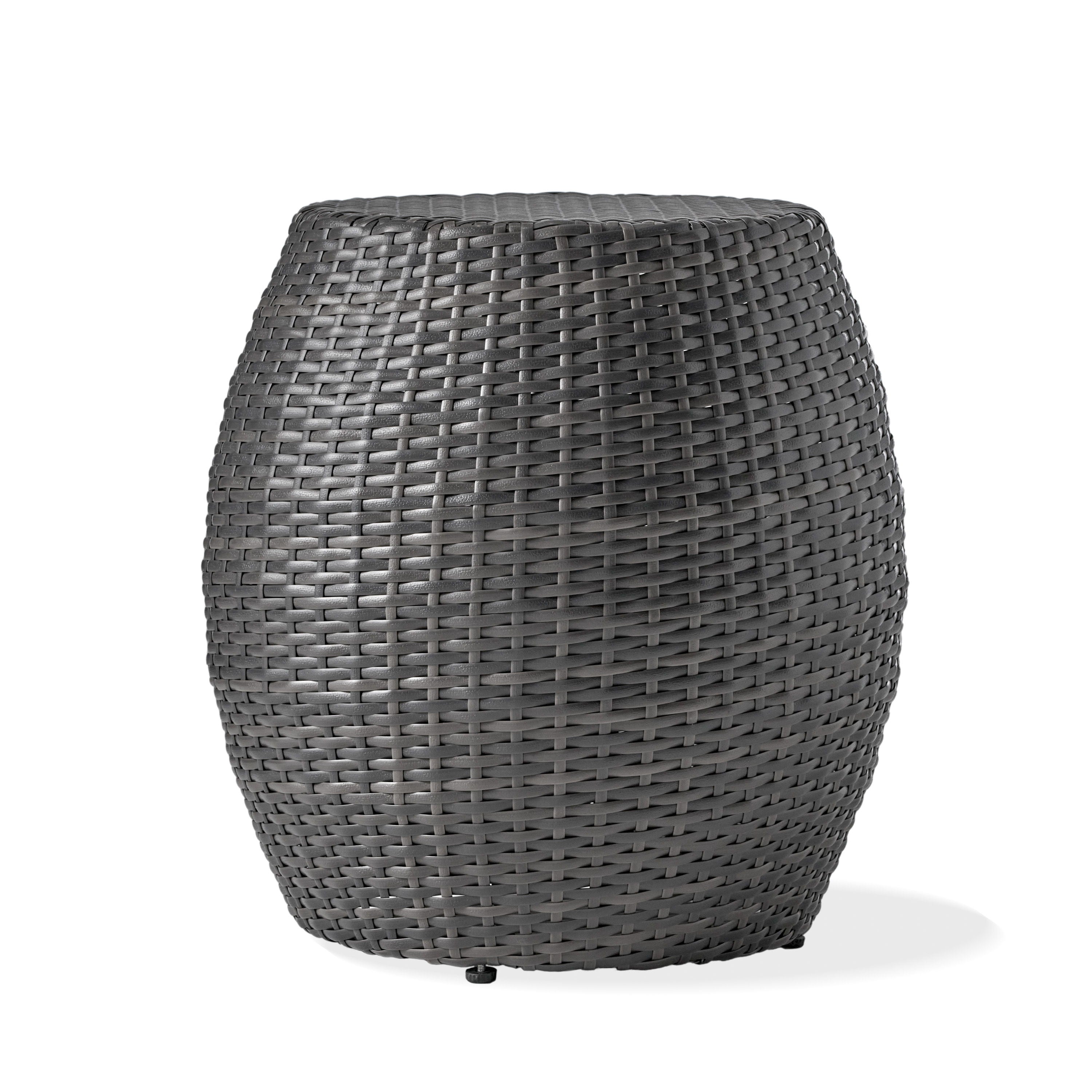 Outdoor Wicker Patio Side Table - Gray