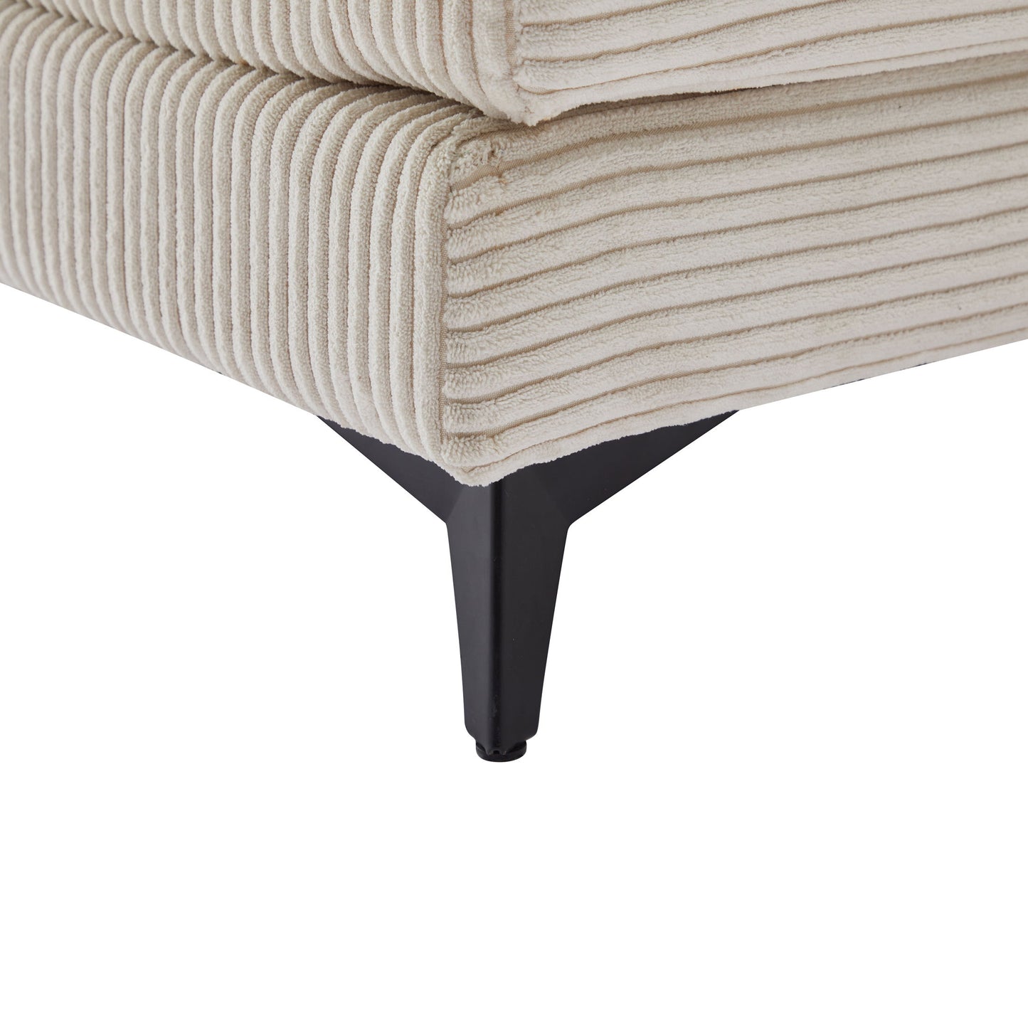 Modern Corduroy, Loveseat Sofa, Deep Seat Sectional Sofa With Ottomans Comfortable Cloud Sofa For Living Room, Apartment, Office, Couch - Beige