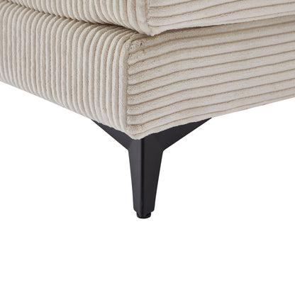 Modern Corduroy, Loveseat Sofa, Deep Seat Sectional Sofa With Ottomans Comfortable Cloud Sofa For Living Room, Apartment, Office, Couch - Beige