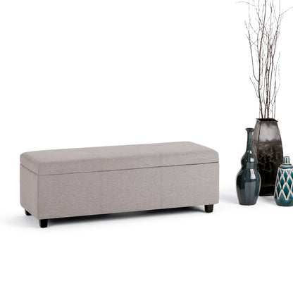 Avalon - Storage Ottoman Bench - Cloud Gray