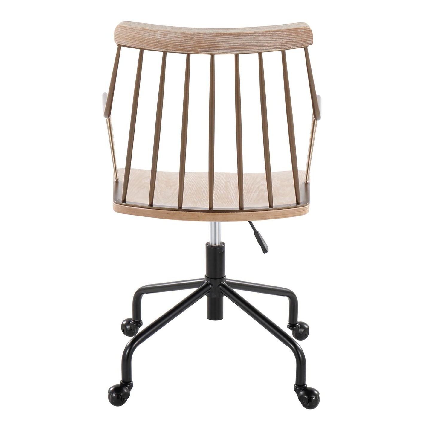 Preston - Farmhouse Adjustable Office Chair - Black / Antique Copper / White Washed