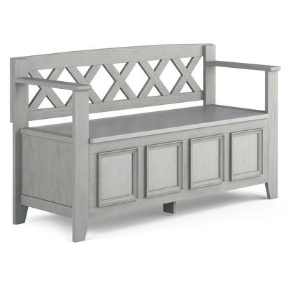 Amherst - Entryway Storage Bench - Fog Gray