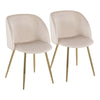 Fran - Pleated Contemporary Chair (Set of 2) - Gold / Pleated White