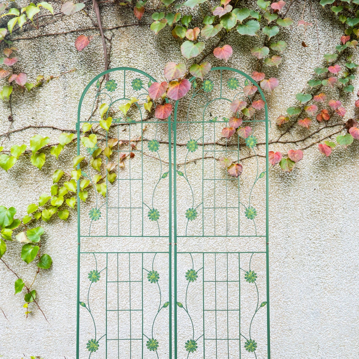 4 Pack Metal Garden Trellis Rustproof Trellis For Climbing Plants Outdoor Flower Support - Green