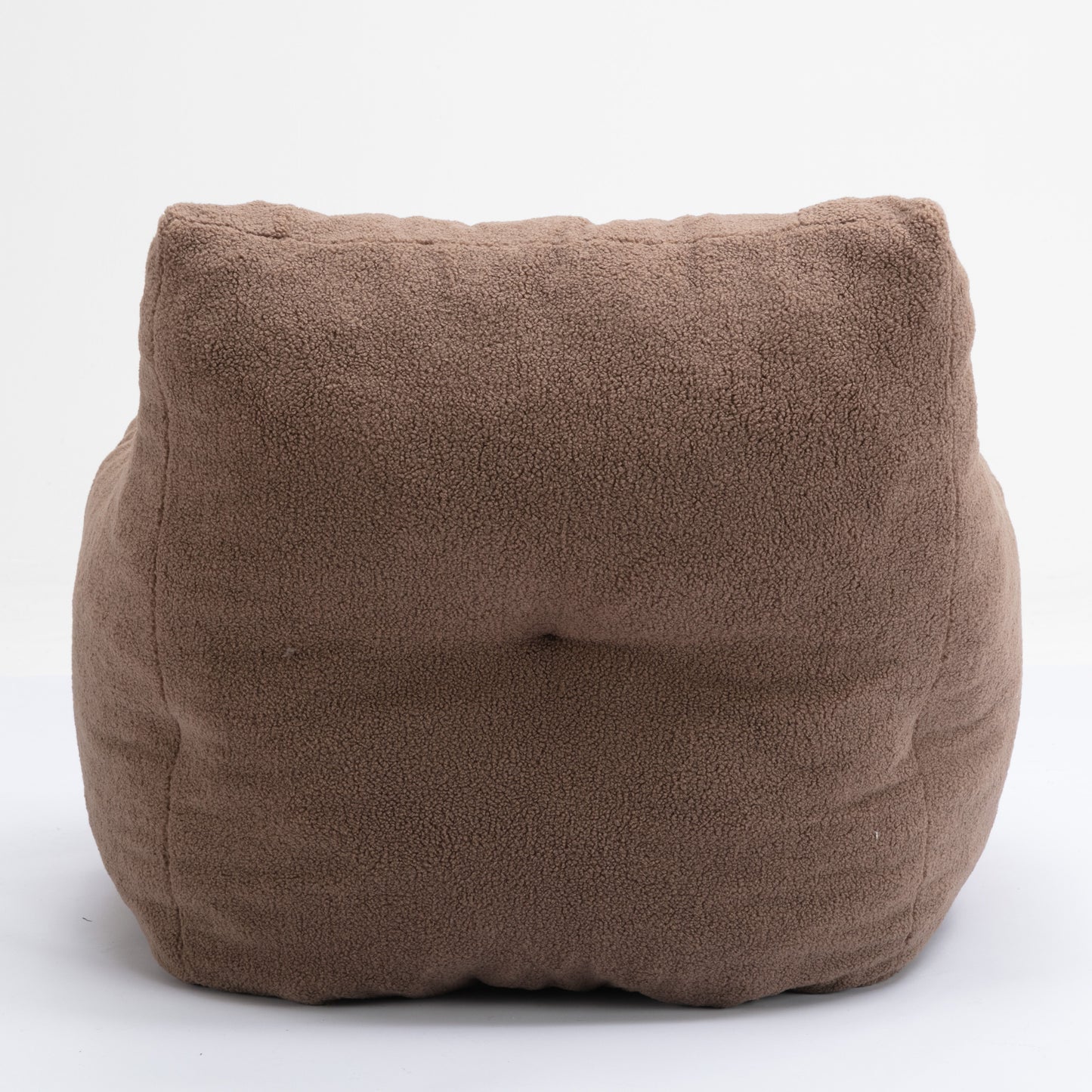 Soft Teddy Fabric Tufted Foam Bean Bag Chair With Teddy Fabric - Coffee