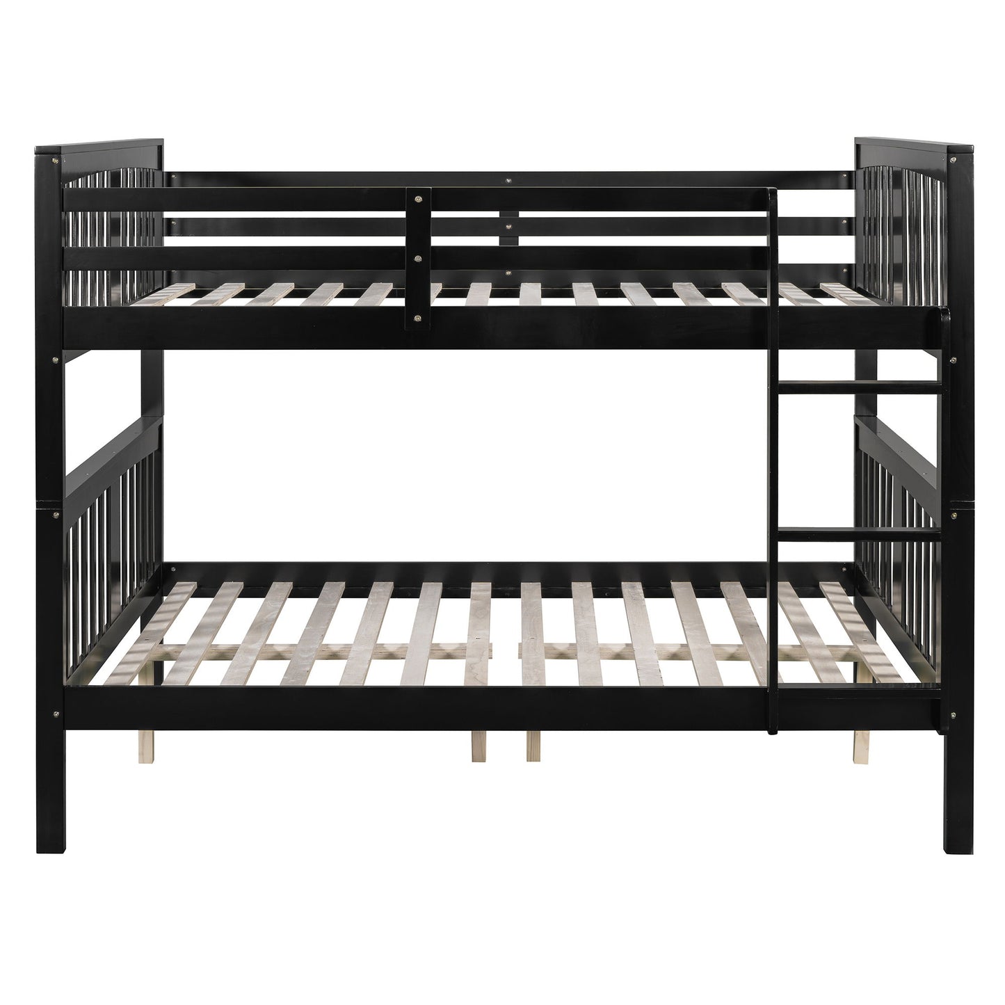 Full Over Full Bunk Bed With Ladder For Bedroom - Espresso