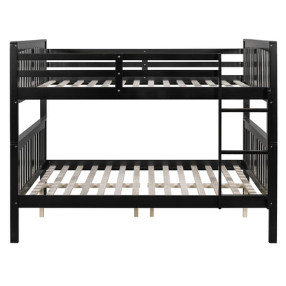 Full Over Full Bunk Bed With Ladder For Bedroom - Espresso