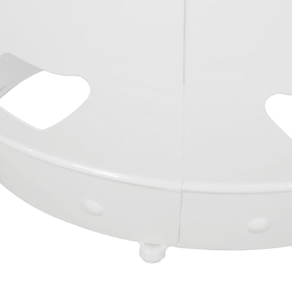 Large Metal End Table -White